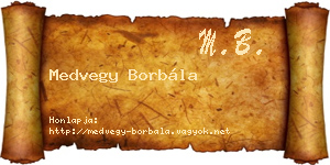 Medvegy Borbála névjegykártya